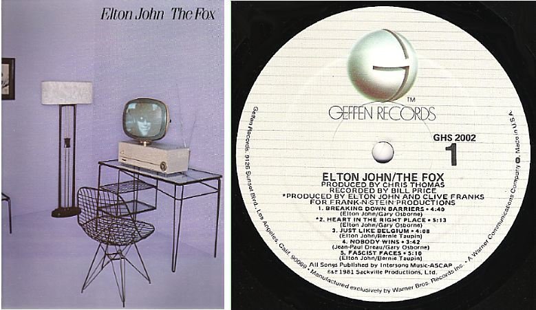 Elton / The Fox (1981) / Geffen GHS-2002 (Album, 12" Vinyl)