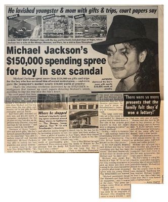 Jackson, Michael / Michael Jackson&#39;s $150,000 Spending Spree for Boy in Sex Scandal (1994)