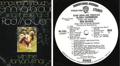 Yarbrough, Glenn / Bend Down and Touch Me - The Songs of Rod McKuen (1971) / Warner Bros. WS-1911 / Promo