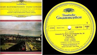 Anda, Geza / Mozart: Klavierkonzerte - Piano Concertos (1966) / Deutsche Grammophon 139 113 / Italy
