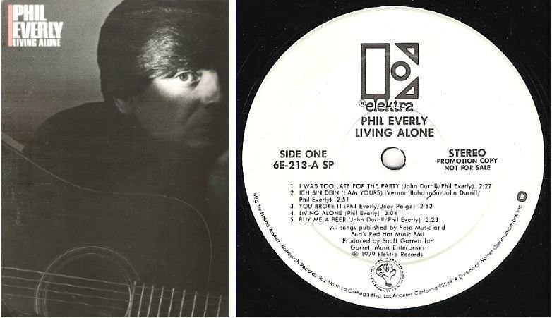 Everly, Phil / Living Alone (1979) / Elektra 6E-213 (Album, 12" Vinyl) / Promo