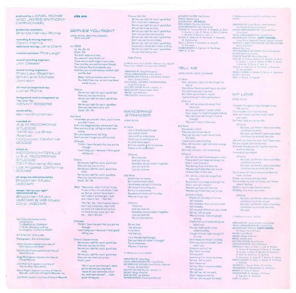 Richie, Lionel / Lionel Richie (1982) / Motown 6007ML