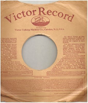 Victor / New Victor Record Albums - Tan-Brown | 1915 | Record Company Sleeve (for 10&quot; Shellac Singles)