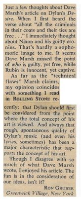 Dylan, Bob / Article on Dylan&#39;s Desire (1976)