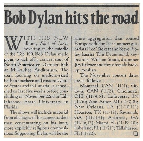 Dylan, Bob / Bob Dylan Hits the Road (1981)