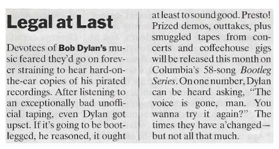 Dylan, Bob / Legal at Last (Bootleg Series) (1991)