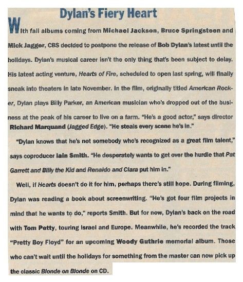 Dylan, Bob / Dylan&#39;s Fiery Heart (1987)