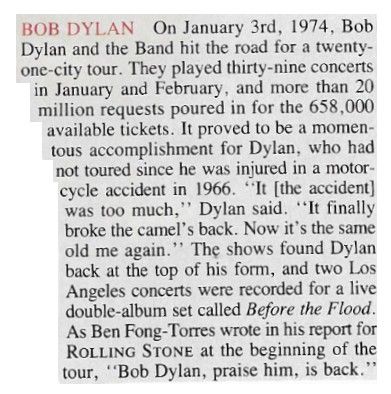 Dylan, Bob / Bob Dylan and The Band Hit the Road (1974)