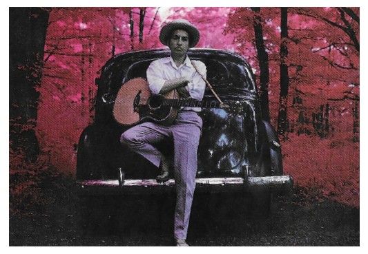 Dylan, Bob / Leaning on Black Car-Woodstock, NY (1968)