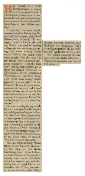 Dylan, Bob / Born-Again Brand of Christianity? (1979)