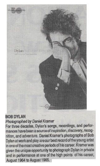 Dylan, Bob / Bob Dylan-Photographed by Daniel Kramer (1991)