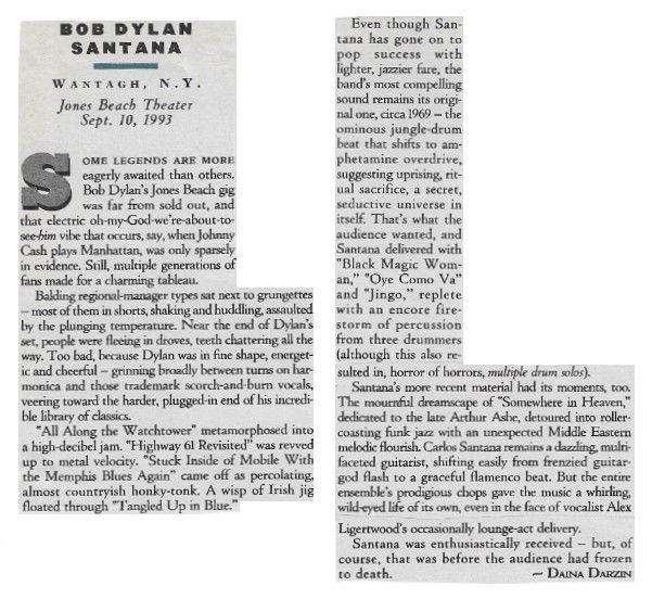 Dylan, Bob / Jones Beach Theater-with Santana (1993)