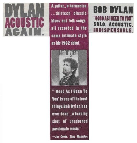Dylan, Bob / Good As I Been to You (Dylan Acoustic Again.) (1992)