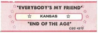 Kansas / Everybody's My Friend (1983) / CBS 4213 (Jukebox Title Strip)