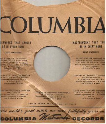 Columbia / Masterworks That Should be in Every Home / Tan-Black (Record Company Sleeve, 10")