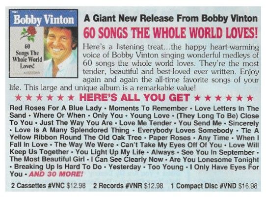 Vinton, Bobby / 60 Songs the Whole World Loves!