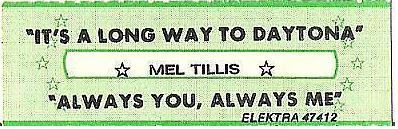Tillis, Mel / It&#39;s a Long Way to Daytona (1982) / Elektra 47412 (Jukebox Title Strip)