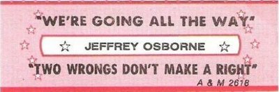 Osborne, Jeffrey / We're Going All the Way (1983) / A+M 2618 (Jukebox Title Strip)