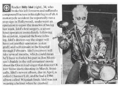 Idol, Billy / Motorcycle Accident (1990)