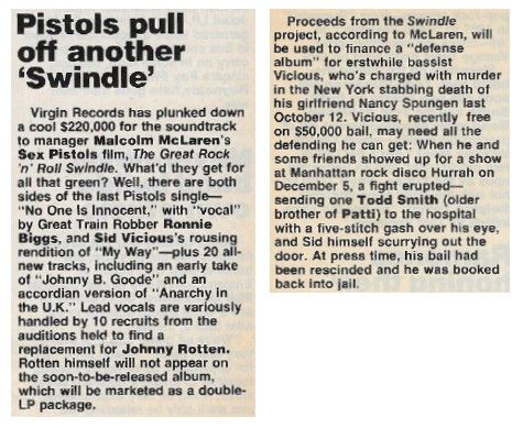 Sex Pistols / Pistols Pull Off Another &#39;Swindle&#39; (1979)