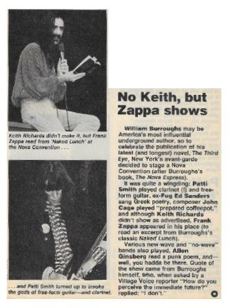 Zappa, Frank / No Keith, But Zappa Shows - with Patti Smith (1979)