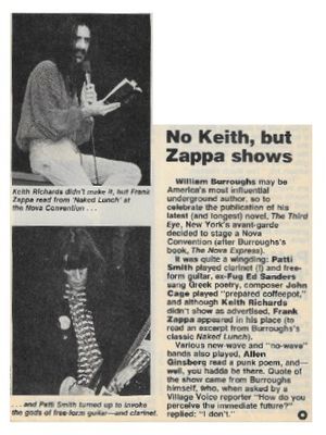 Zappa, Frank / No Keith, But Zappa Shows - with Patti Smith (1979)