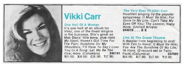 Carr, Vikki / One Hell of a Woman (1974)
