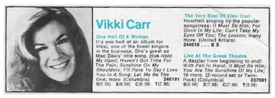 Carr, Vikki / One Hell of a Woman (1974)