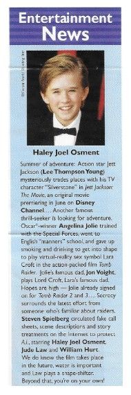 Osment, Haley Joel / Entertainment News (2001)