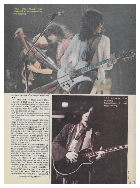 Aerosmith / Joe Perry - Hit Parader Interview (1977)