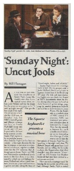 Holland, Jools / Sunday Night: Uncut Jools-with Dr. John-David Sanborn (1989)