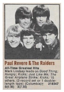Revere, Paul (+ The Raiders) / All-Time Greatest Hits (1972)