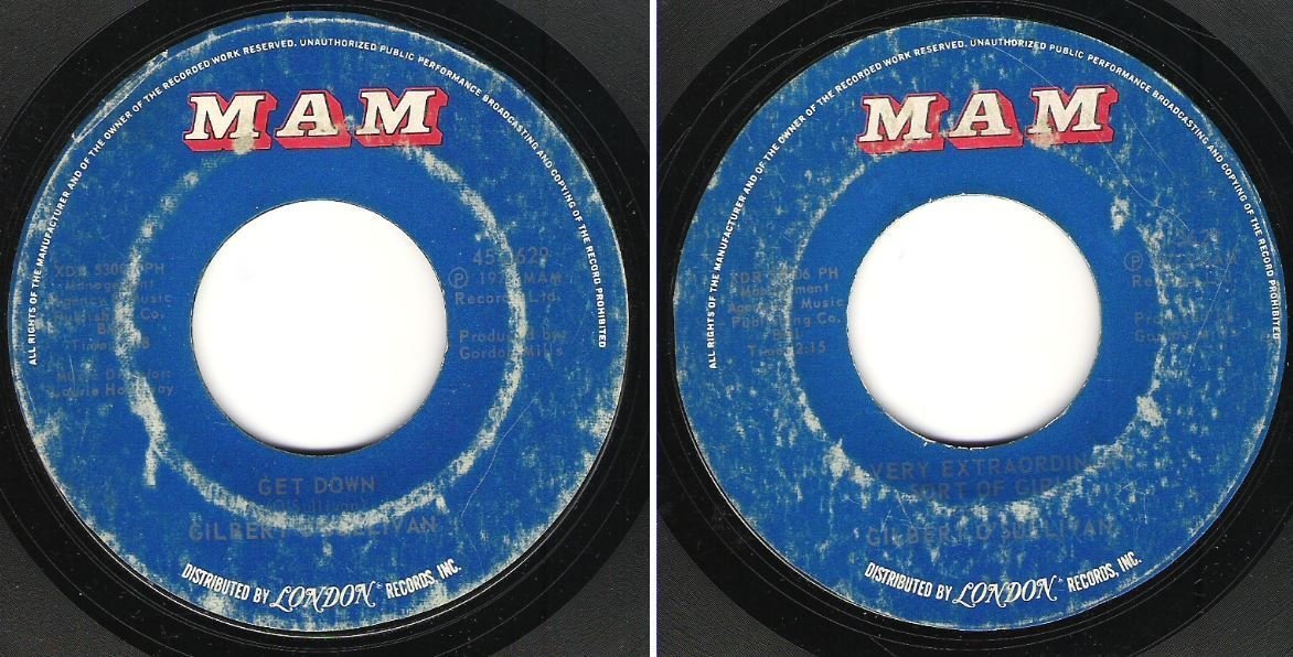 O'Sullivan, Gilbert / Get Down (1973) / MAM 45-3629 (Single, 7" Vinyl)