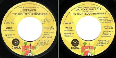 Righteous Brothers, The / Dream On (1974) / Capitol 7006 (Single, 7&quot; Vinyl)