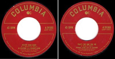 Stafford, Jo (+ Frankie Laine) / Pretty Eyed Baby (1951) / Columbia 4-39388 (Single, 7" Vinyl)