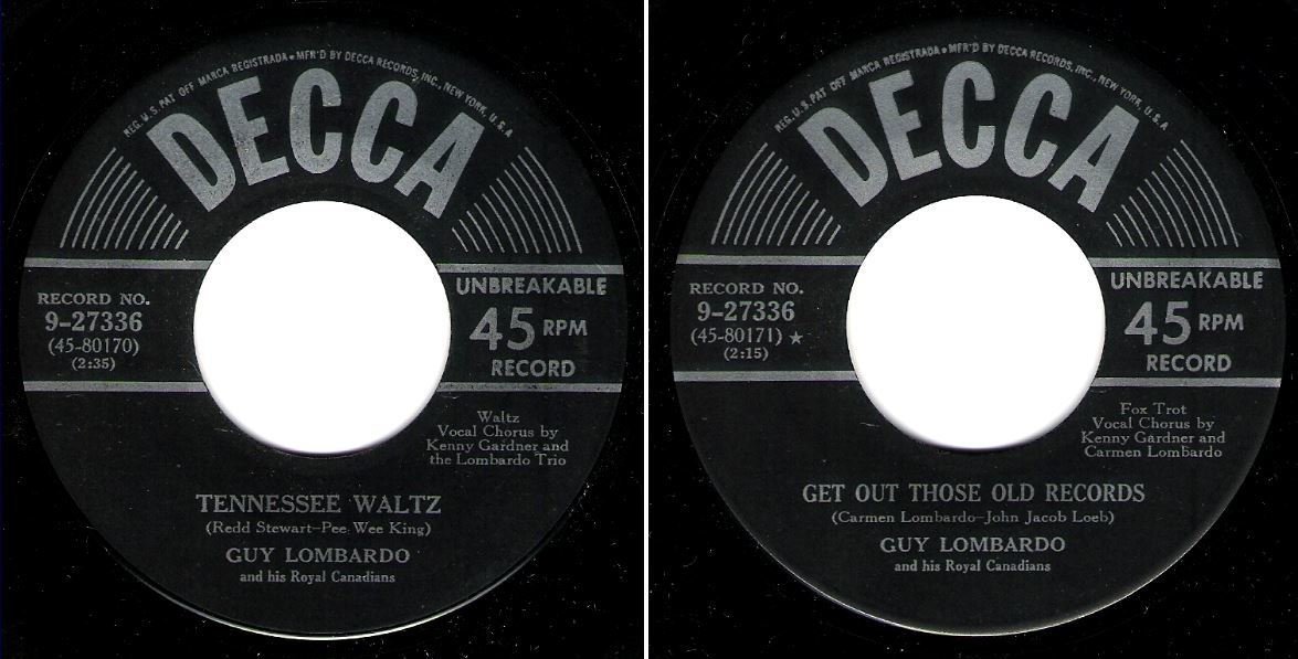 Lombardo, Guy / Tennessee Waltz (1950) / Decca 9-27336 (Single, 7&quot; Vinyl)