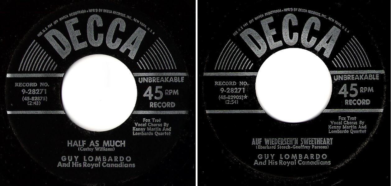 Lombardo, Guy / Half As Much (1952) / Decca 9-28271 (Single, 7&quot; Vinyl)