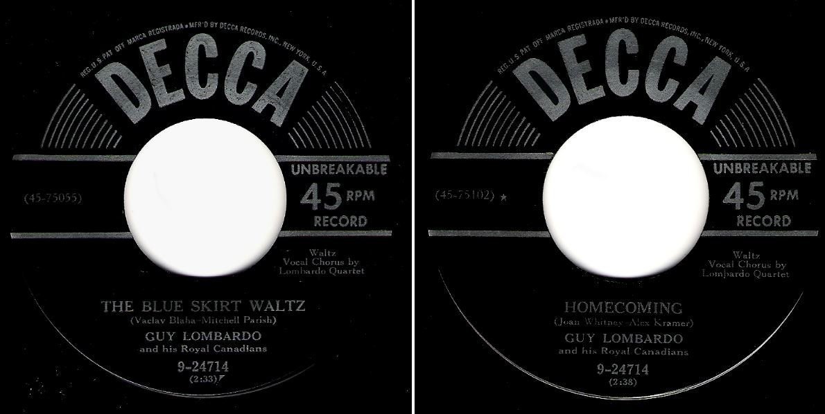 Lombardo, Guy / The Blue Skirt Waltz (1951) / Decca 9-24714 (Single, 7&quot; Vinyl)