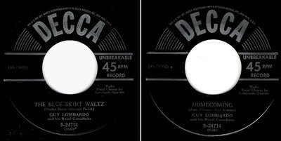 Lombardo, Guy / The Blue Skirt Waltz (1951) / Decca 9-24714 (Single, 7&quot; Vinyl)