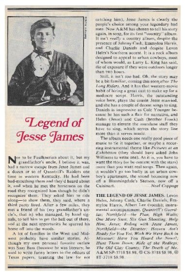 Various Artists / The Legend of Jesse James (1981)