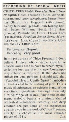 Freeman, Chico / Peaceful Heart, Gentle Spirit (1981)