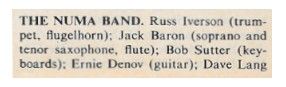 Numa Band, The / The Numa Band (1981)