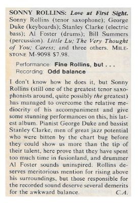 Rollins, Sonny / Love at First Sight (1981)