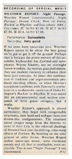 Weather Report / Night Passage (1981)