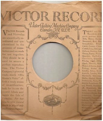 Victor / Victor Record - Tan with Black Print (Record Company Sleeve, 10&quot;)