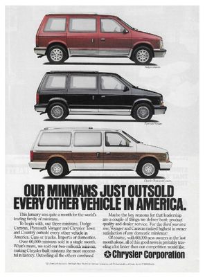 Chrysler / Our Minivans Just Outsold Every Other Vehicle in America (1989)