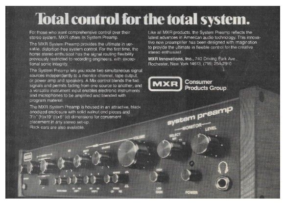 Mxr / System Preamp (1981)
