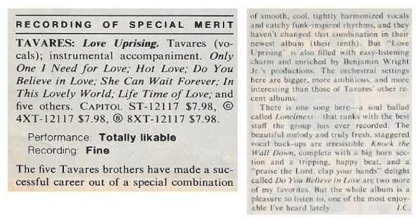 Tavares / Love Uprising (1981)