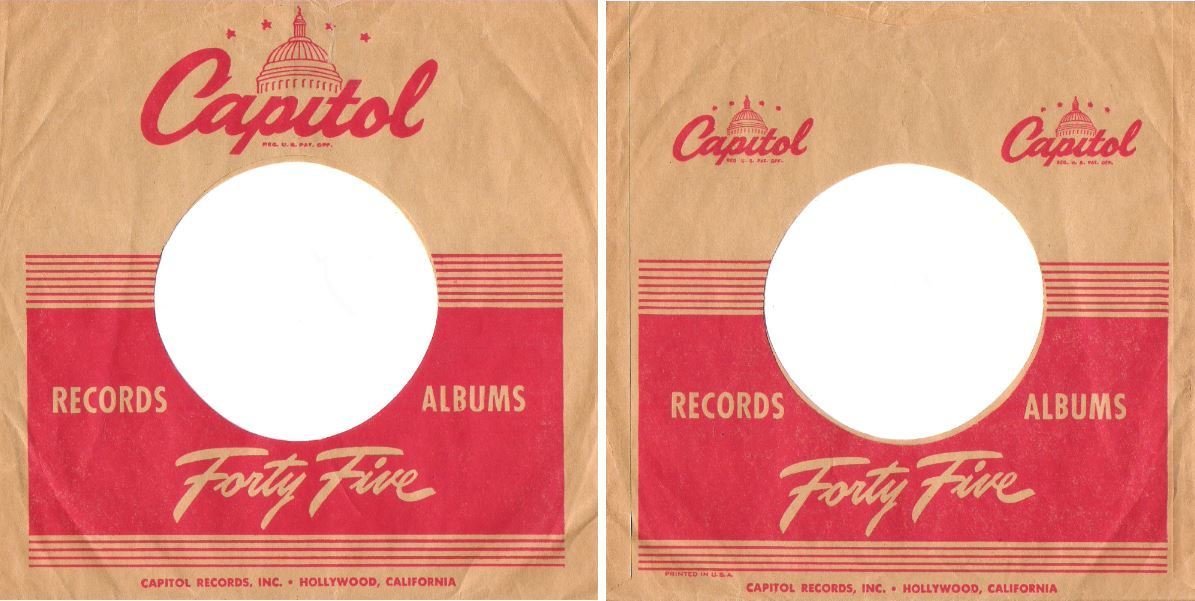 Capitol / Forty Five / Tan-Red (Record Company Sleeve, 7")