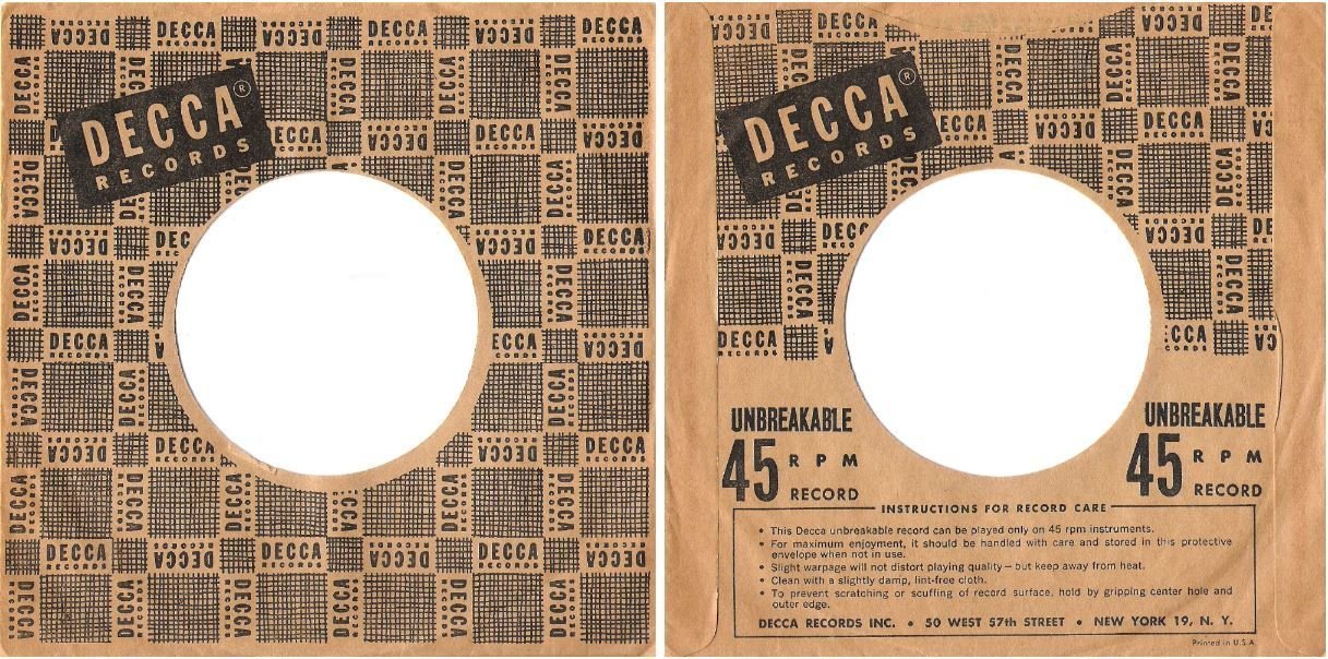 Decca / Decca Records / Tan-Black / Each Side Different (Record Company Sleeve, 7")